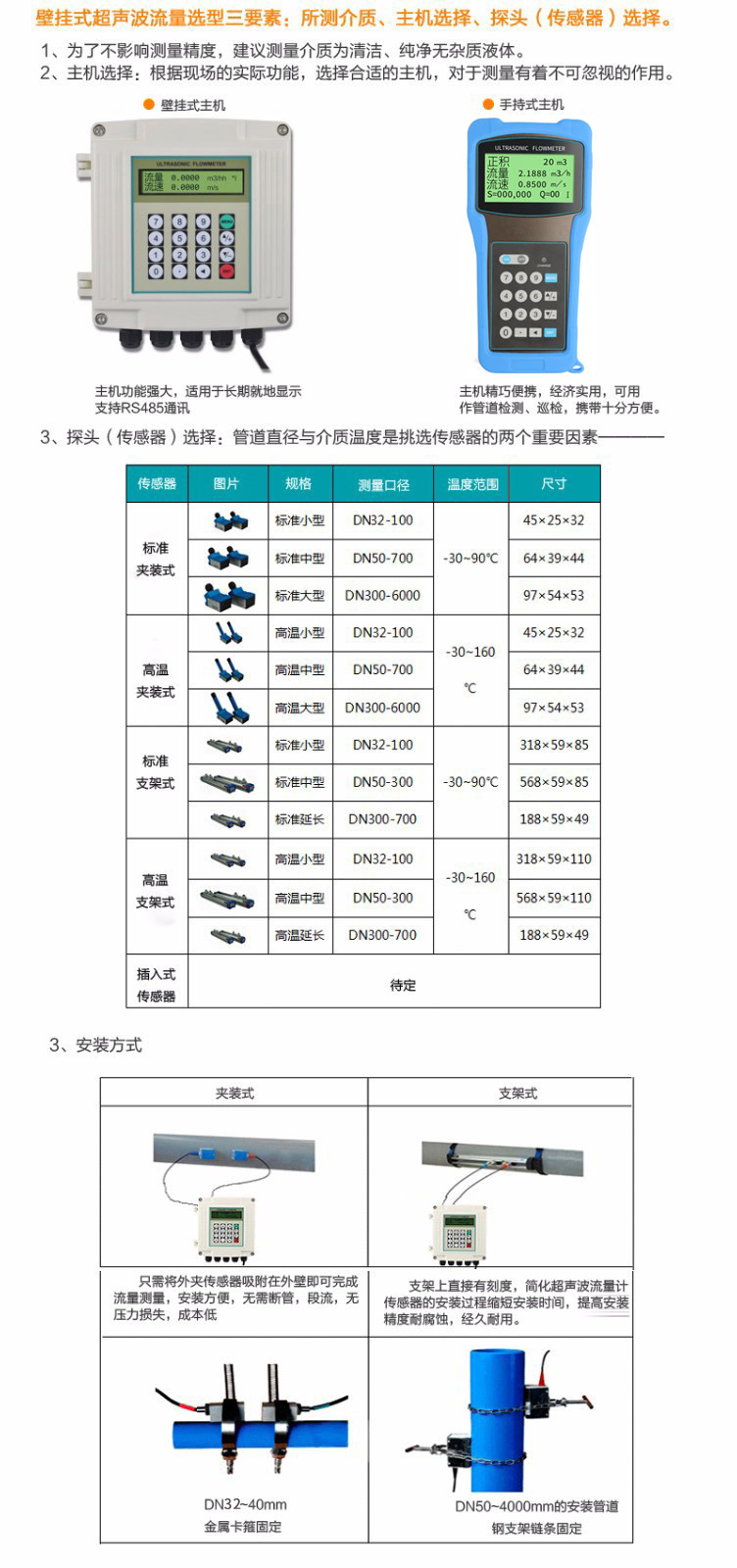 超聲波流量計(jì)產(chǎn)品選型